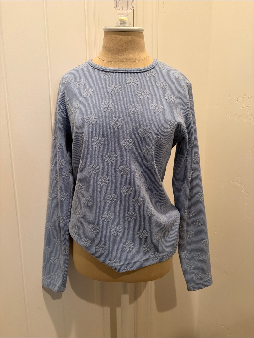 Woolrich Heather Periwinkle Floral Long-Sleeve Top